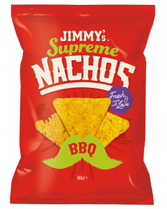 JIMMY's Supreme Nachos Barbecue, Fresh, love, BBQ, red, crunchy, delicious, original, aperitivo, salsa, cheese, salty, entree, amazing