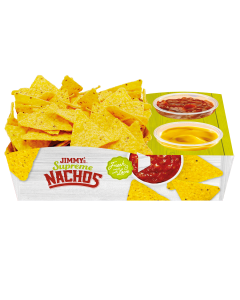 JIMMY's "grande" vouwtray, snack, perfect, original, nachos, sauce, dips, salsa, cheese, aperitivo, green, natural, fresh, love, eat, food, big, sharing