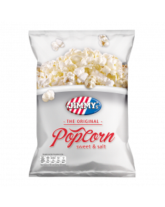 JIMMY's Popcorn zoet&zout XS MiniBag, best, crunchy, popcorn, sweet and salt, JIMMY's, grey, original, amazing, delicious, red, blue, convenient