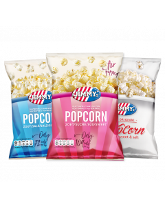 JIMMY's Popcorn Mini bags Pakket Sweet/Salt/Sweet&Salt - 21 bags