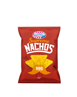 JIMMY's Supreme Nachos Barbecue, Fresh, love, BBQ, red, crunchy, delicious, original, aperitivo, salsa, cheese, salty, entree, amazing